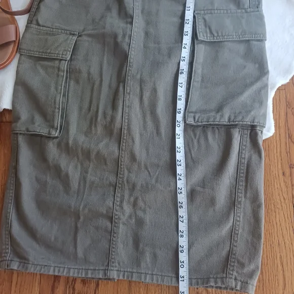 Shein Sxy • Women's Army Green High Waist Cargo Flap Pocket Denim Jean Skirt - Picture 15 of 16